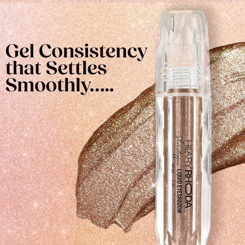 Hilary Rhoda Showstopper Liquid Eyeshadow | Gel-Based Formula | Shimmer Finish | Highly Pigmented | Blends Easily | Create Versatile Looks | 2ml (Oxidised Silver - Shade 04) thumbnail 4